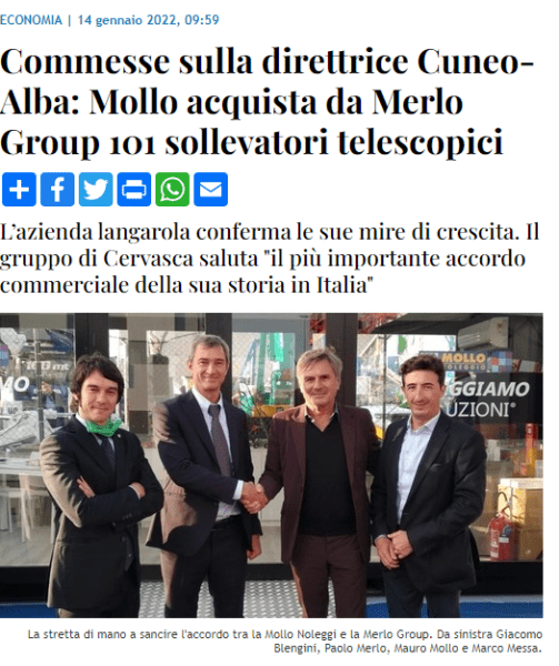 Commesse Sulla Direttrice Cuneo Alba Mollo Acquista Da Merlo Group 101 Sollevatori Telescopici
