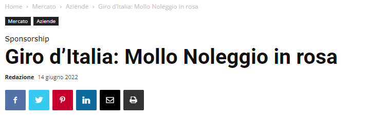 Giro Italia Mollo Noleggio In Rosa