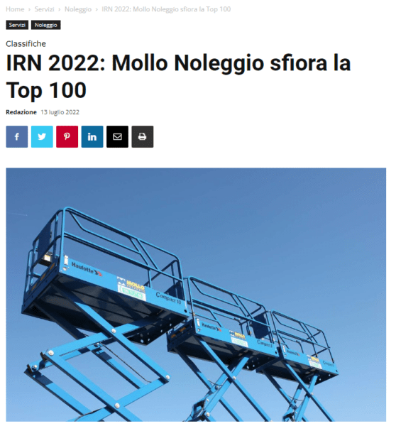 Irn 2022 Mollo Noleggio Sfiora La Top 100