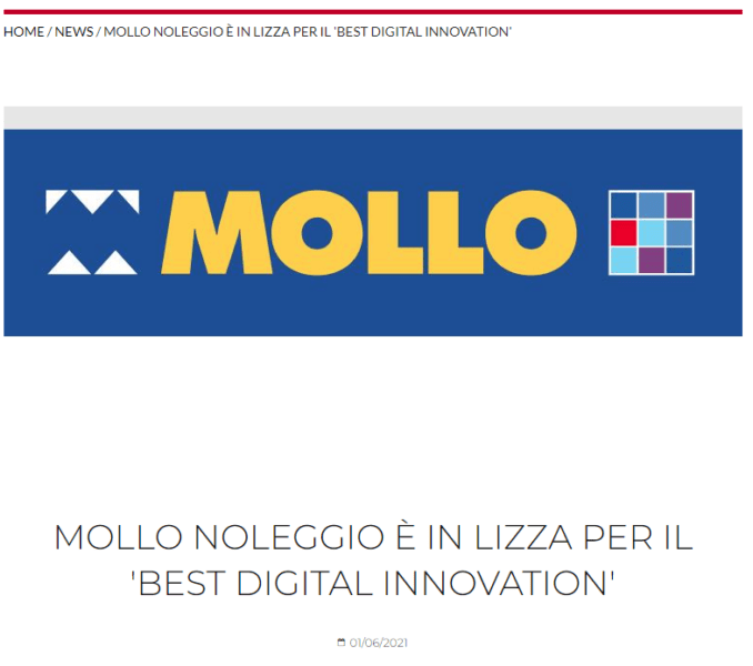 Mollo Noleggio è In Lista Per Il Best Digital Innovation