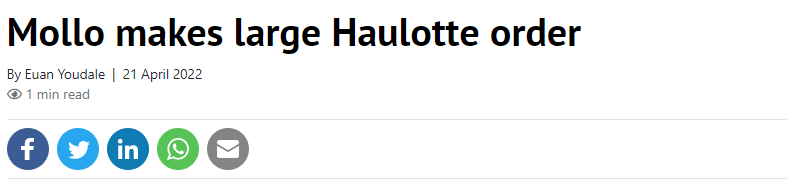 Mollo Makes Large Haulotte Order